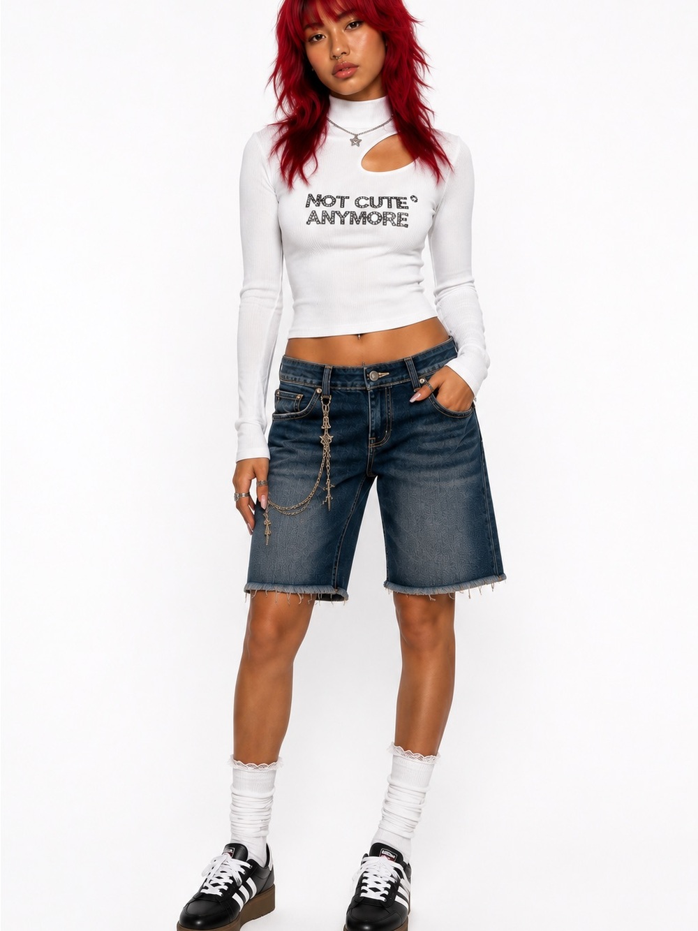 Black and white ILLIT hand drawn top